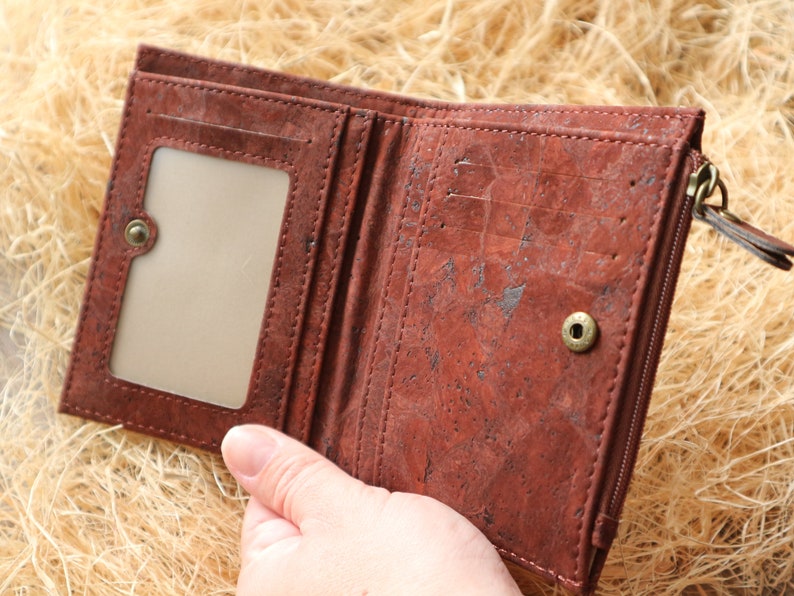 Bifold wallet for men RFID wallet Cork wallet Minimalist wallet Card holder Fossil wallet Bosca wallet image 7