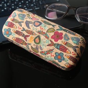Hard Cork Eyeglass Case: Colorful Women's Sunglasses Protection