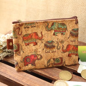 Porte-monnaie en liège Mini porte-cartes Porte-cartes chat Porte-monnaie avec fermeture éclair Joli porte-monnaie Petit portefeuille pour femme, cadeau soeur de ma soeur