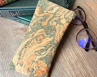 Handmade Cork Glasses Sleeve: Boho Sunglasses Pouch with Clip