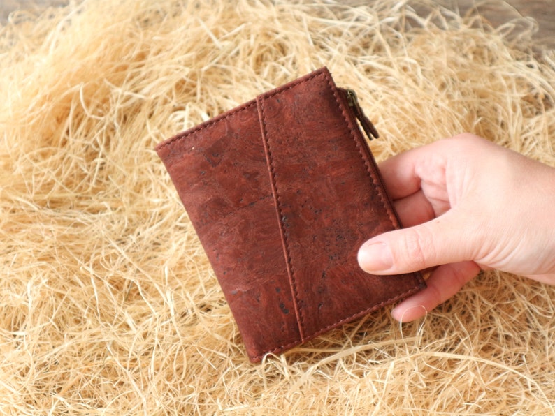 Bifold wallet for men RFID wallet Cork wallet Minimalist wallet Card holder Fossil wallet Bosca wallet image 6