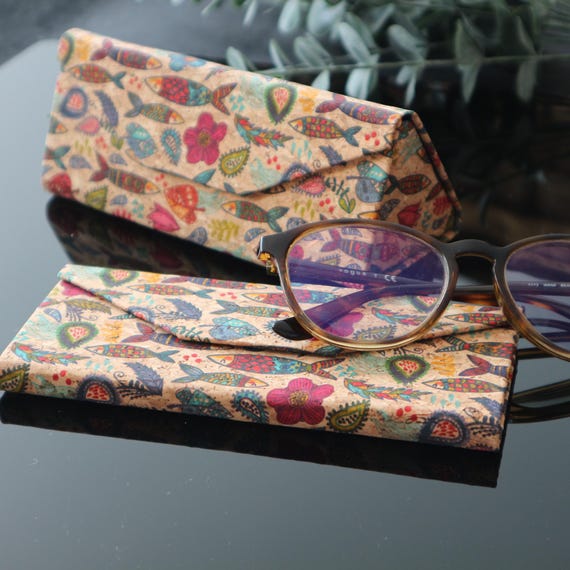 Étui à Lunettes De Soleil Imprimé Poisson - Néoprène, Protection Anti-rayures, Clip Ceinture