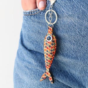 Porte-clés sardines en liège Porte-clés végétaliens Porte-clés uniques Porte-clés amis Porte-clés poisson Porte-clés en liège femmes et hommes