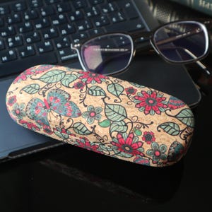 Estuche de corcho colorido para gafas: carcasa rígida y fina, protege tus gafas.