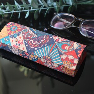 Printed Cork Hard Glasses Case: Stylish Eyeglass Holder Carnival no2