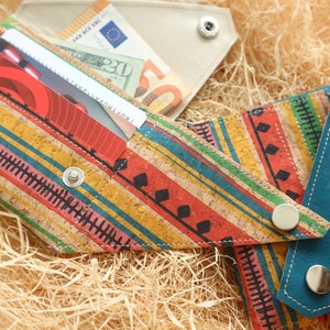 Cork wallet women Small wallet Cute minimal wallet Compact cardholder wallet Boho wallet image 7