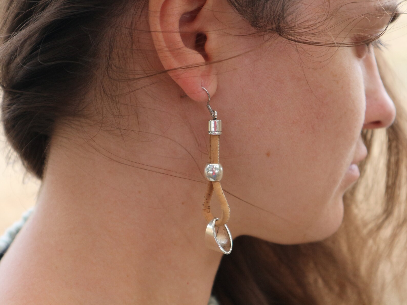 Weird earrings dangle Cork cool earrings Etsy