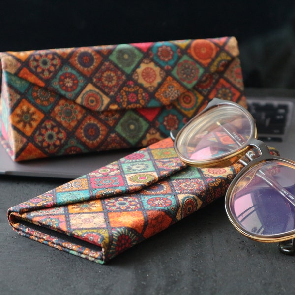 Sunglasses case Hard glasses case gift Cork eyeglass case