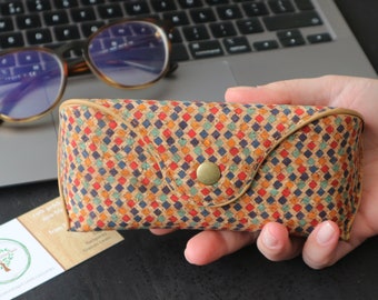 Cork colorful sun glasses case Cute glasses case Soft boho glasses case Eye glasses case for men and women