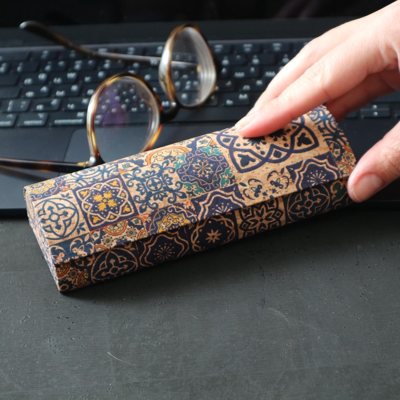 Printed Cork Hard Glasses Case: Stylish Eyeglass Holder image 19