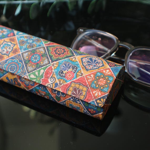 Printed Cork Hard Glasses Case: Stylish Eyeglass Holder