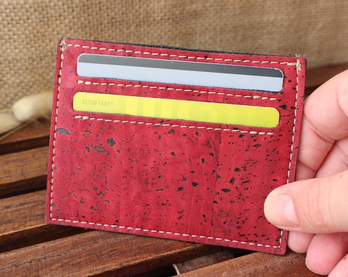 Vegan card holder, ID card holder, Business card holder, Mini wallet men women
