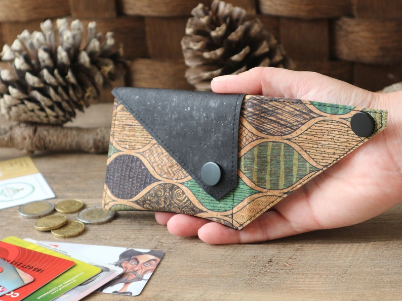 Adorable petit portefeuille pour femme Portefeuille mince végétalien Porte-cartes image 1
