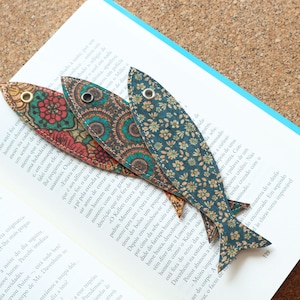 Cork bookmark Cute fish bookmark Book page holder Book marks Unique bookmarks Book Club Sardine bookmark