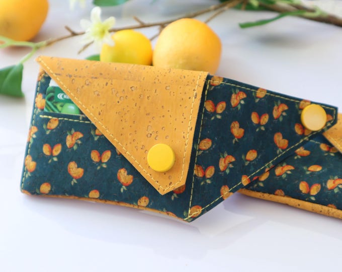 Small wallet for men Slim wallet women Cork minimalist wallet