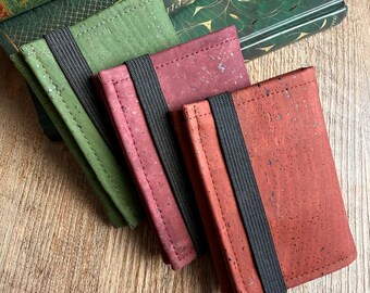 Slim Cork Wallet, Minimalist Vegan Card Holder, Eco Friendly Sustainable Purse