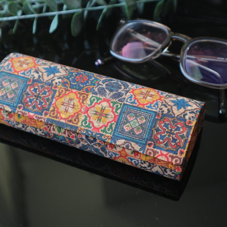Printed Cork Hard Glasses Case: Stylish Eyeglass Holder Tiles