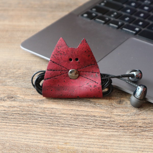 Cord organizer Cat earphone holder Cord Wraps