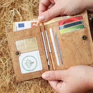 Bifold wallet for men RFID wallet Cork wallet Minimalist wallet Card holder Fossil wallet Bosca wallet image 9