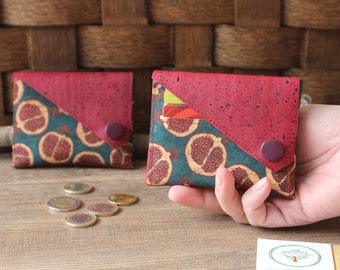 Small wallet for men Slim wallet women Cork minimalist wallet