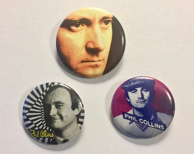 Phil COLLINS Pin/button * Pin Circa 1980s * Vintage * Original ...