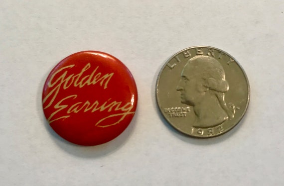 Golden Earring Pin/Button * Pin Circa 1980s * Vin… - image 2