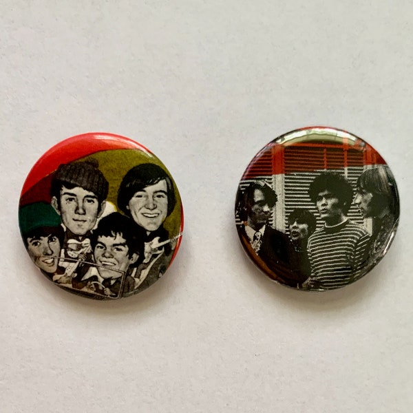Monkees Pin/Button * Pin Circa 1980s * Vintage * Original * Davy Mike Micky Peter * 2 styles to choose from * Price listed is per each pin