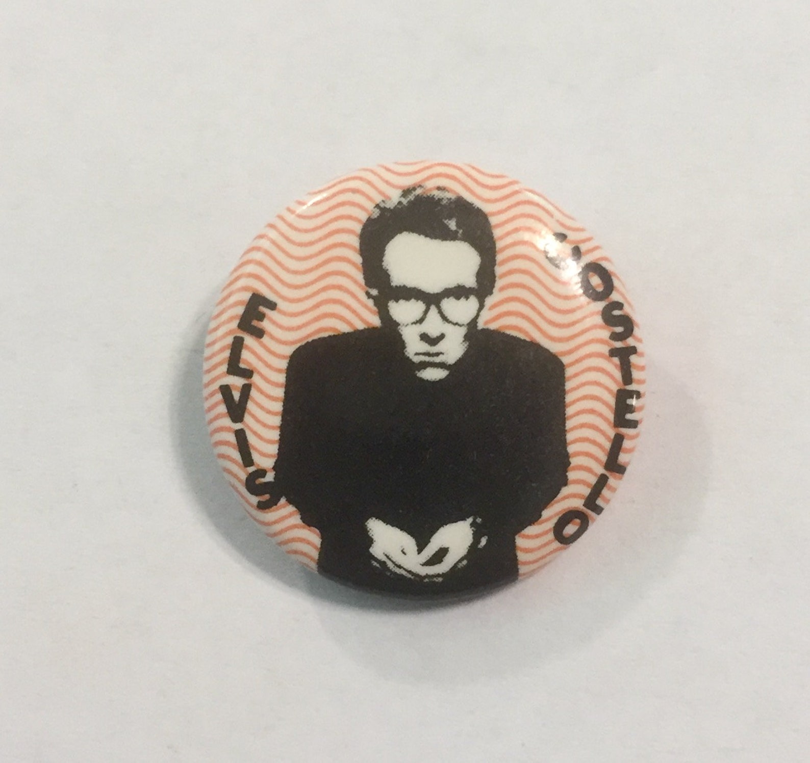 Elvis Costello Pin Button Circa 1980s Vintage Original Etsy New Zealand