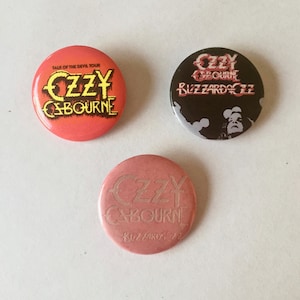 Ozzy OSBOURNE Pin/Button * Pin Circa 1980s * Black Sabbath * Vintage * Original * 3 styles to choose from * Price listed is per each pin