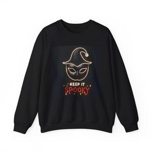 Spooky Halloween Sweatshirt, Creepy Horror Pullover Jumper, Scary Fall Clothing, Ghostly October Apparel, Haunted Holiday Crewneck,
