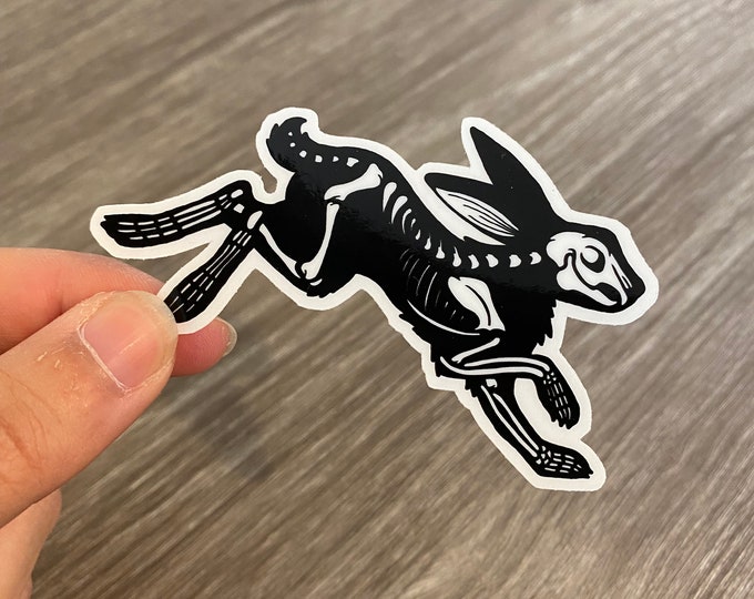 Black Rabbit Sticker - Etsy
