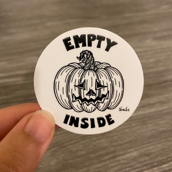 Empty Inside Pumpkin Halloween Sticker
