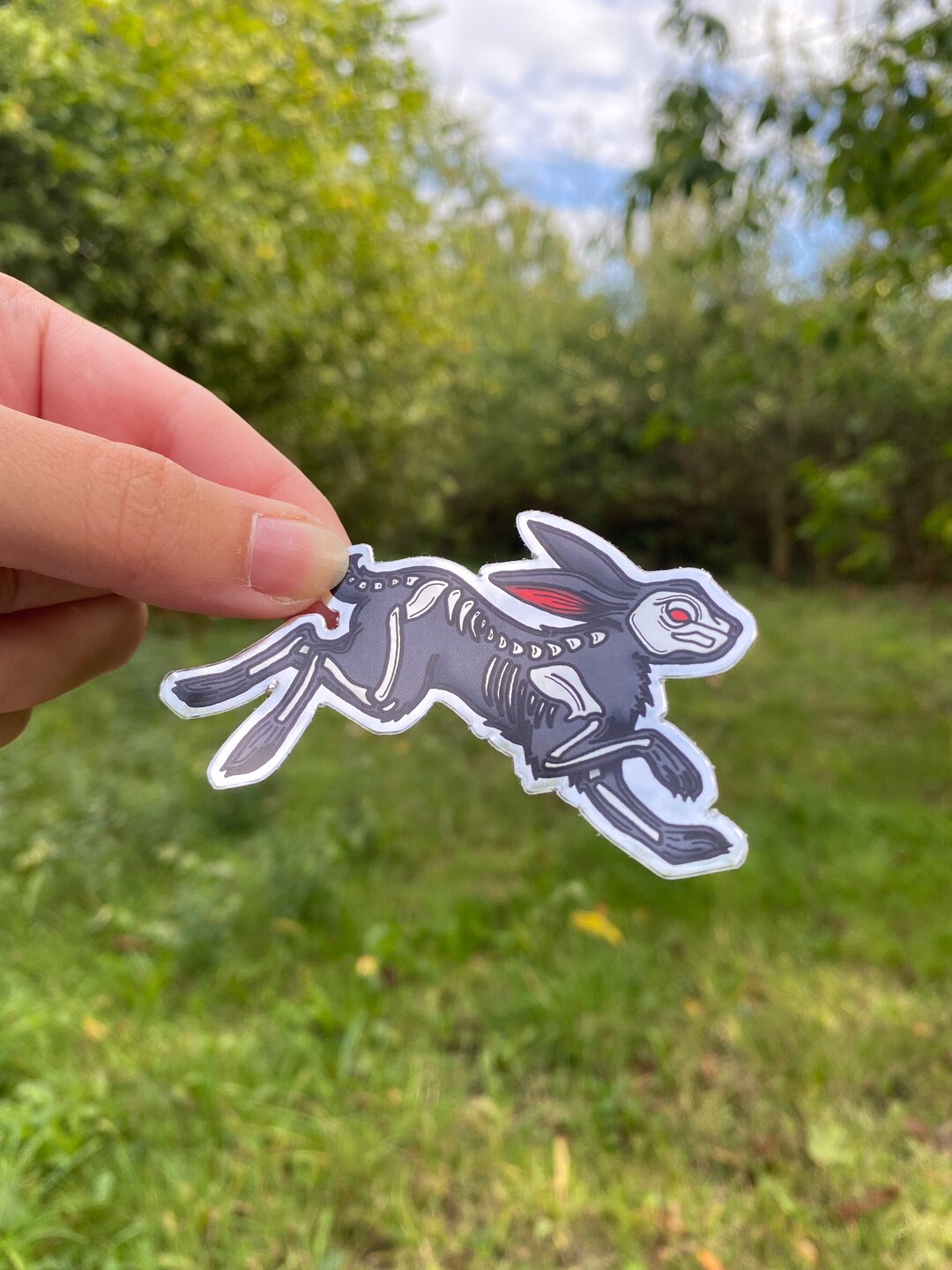 Dark Rabbit Stickers Black Rabbit Silver Chrome Sticker - Etsy