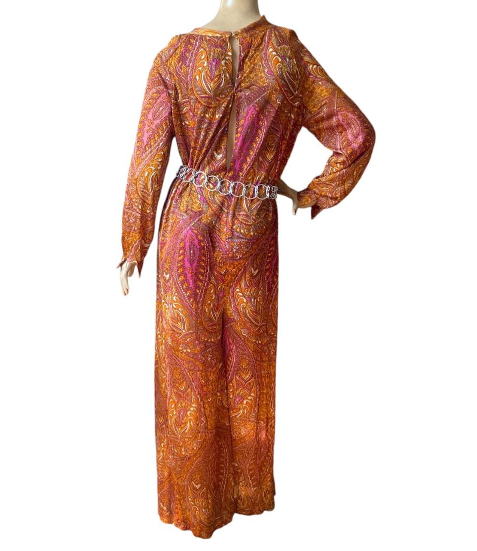 Retro Paisley Ethnic Print Jumpsuit