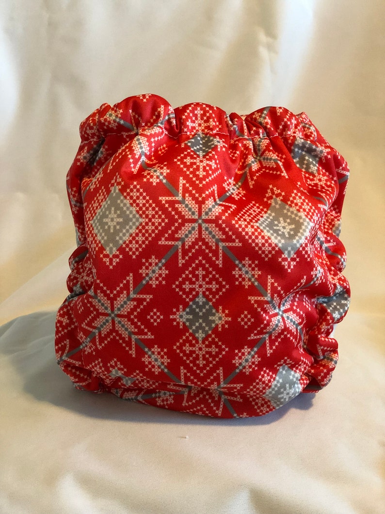 One Size Girl Cloth Diaper Cloth Diaper Cloth Diaper Boy Cloth Diaper Winter Red Sweater - Pocket Diaper Fair Isle