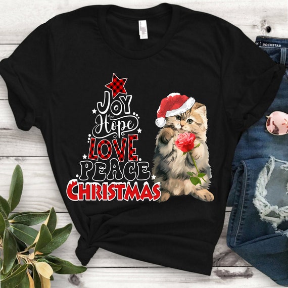 Joy Hope Love Peace Christmas Tree Red Buffalo Plaid Xmas T-Shirt Joy Hope Love Peace Christmas Tree Red Buffalo Plaid Xmas T-Shirt