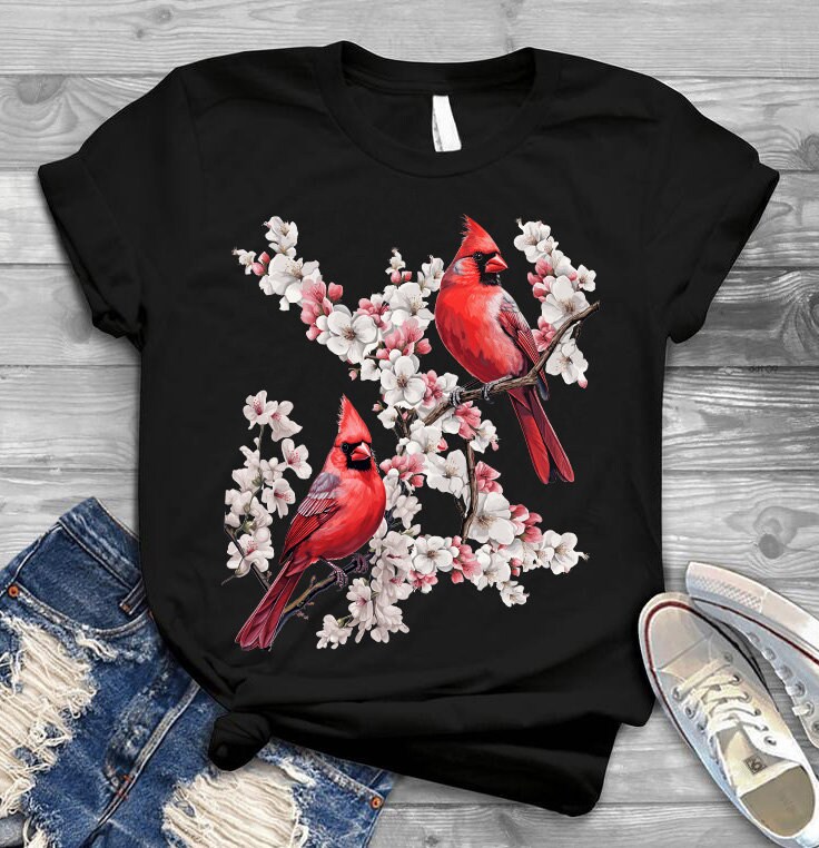 Roter Kardinal, Vogelliebhaber Birdwatching Birding Vintage, Nordkardinal, Roter Vogel Weihnachten Unisex T-Shirt