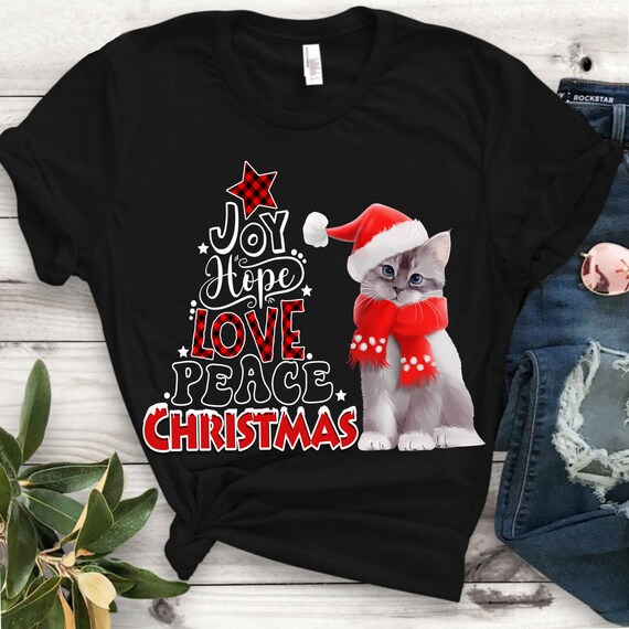 Joy Hope Love Peace Christmas Tree Red Buffalo Plaid Xmas T-Shirt Joy Hope Love Peace Christmas Tree Red Buffalo Plaid Xmas T-Shirt