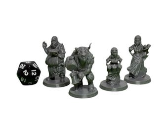 Tavern Crew Patrons: D&D Miniatures (Set of 4, 32mm)