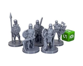 Skeleton Warriors Miniatures, D&D Mini, 32mm, (Set of 6) PLA