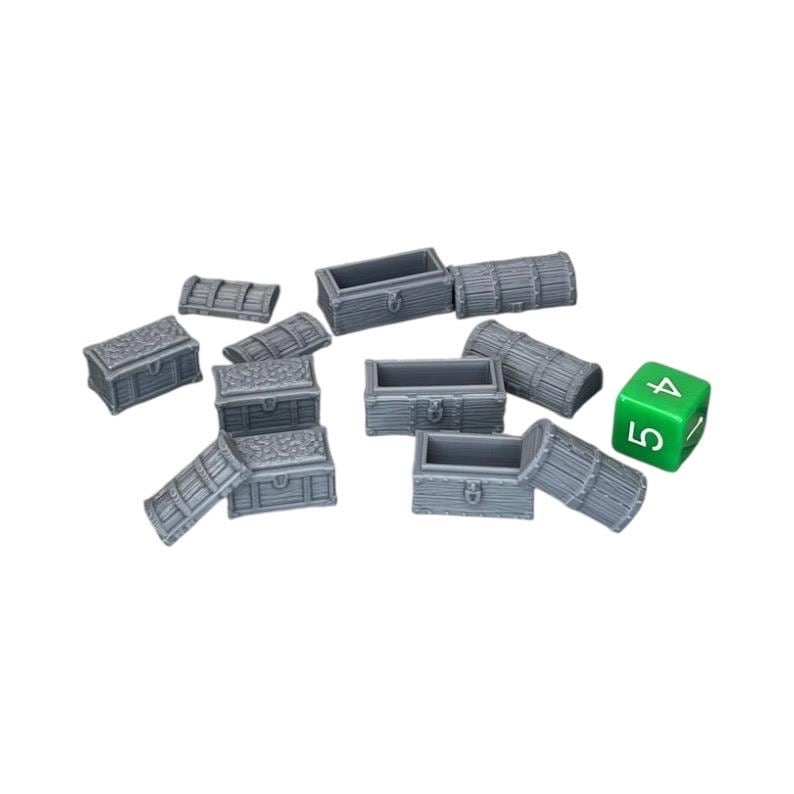 Chest Set, Dungeons and Dragons DnD Scatter Terrain Mini 32mm Lot immagine 2