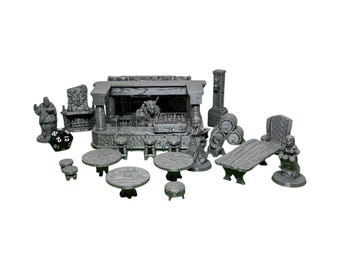 Tavern Set, Dungeons and Dragons DnD Scatter Terrain 32mm Lot