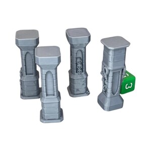 Stone Pillars, Dungeons and Dragons DnD Scatter Terrain Mini 32mm Lot immagine 2