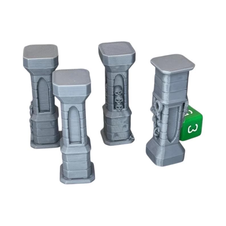 Stone Pillars, Dungeons and Dragons DnD Scatter Terrain Mini 32mm Lot immagine 2