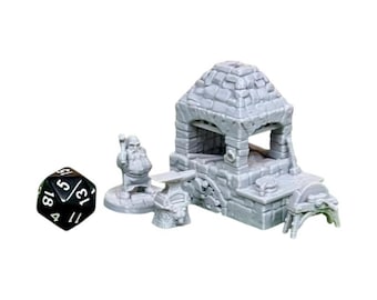 Blacksmith Forge and Anvil, Dungeons and Dragons DnD Scatter Terrain Mini 32mm Lot