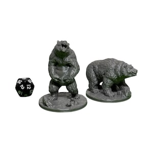 Large Bear Miniatures (Set of 2) - 32mm D&D Mini