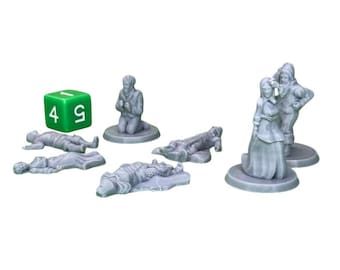 Townsfolke Casualties: 32mm D&D Miniatures Set (7) - PLA