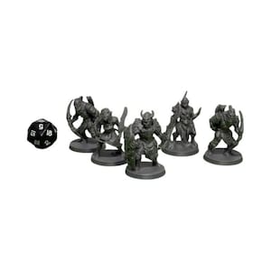 Orc Tribe Miniatures (Set of 5) - D&D 32mm PLA Mini