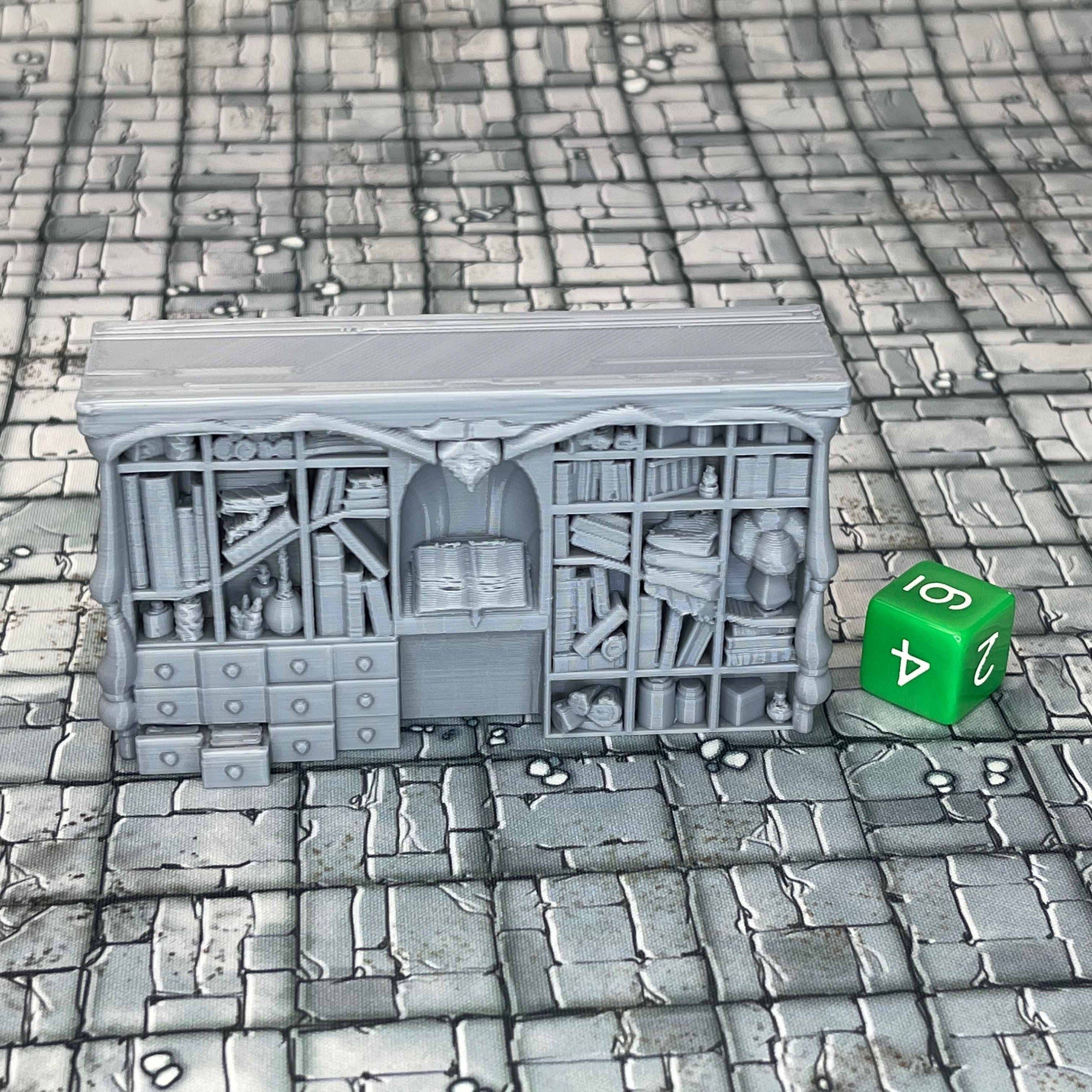 Alcove Bookshelf Dungeons and Dragons Dnd Miniature Mini Etsy