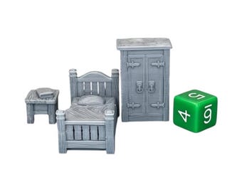 Single Bed, Dungeons and Dragons DnD Scatter Terrain Mini 32mm Lot